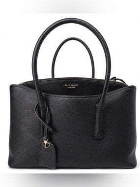 Kate Spade NY Black Maragaux Large Satchel with Crossbody Strap